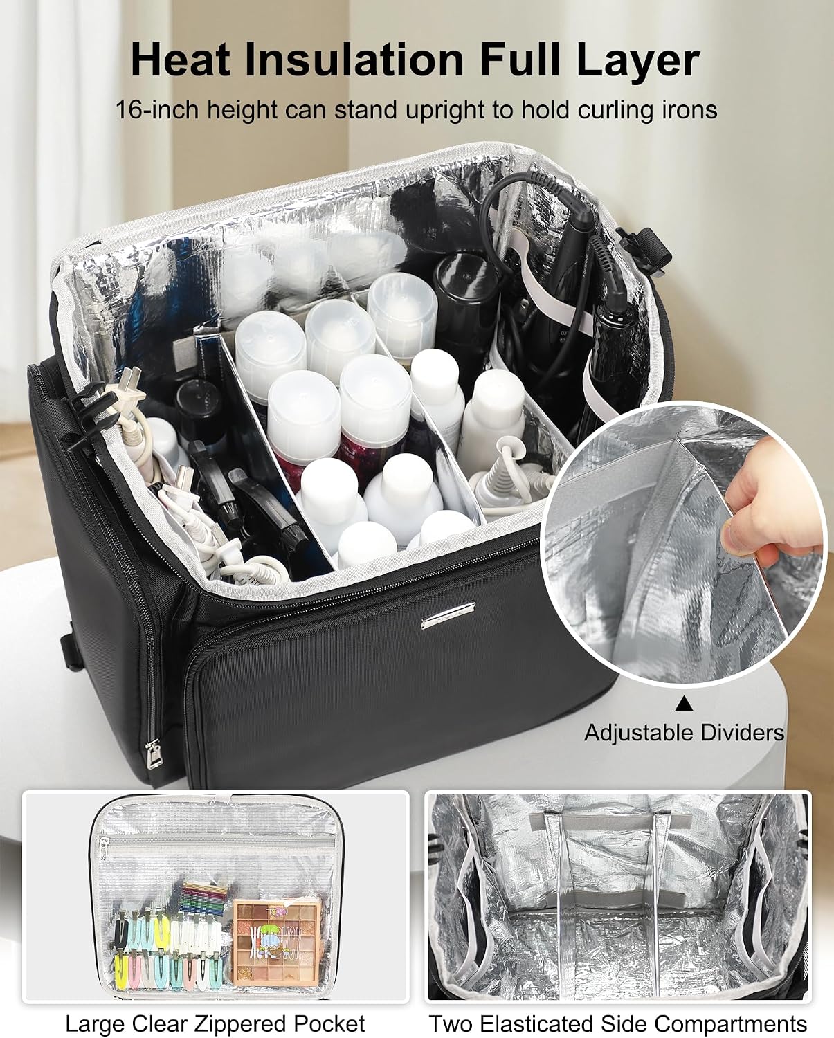 Rolling Makeup Case Hair Tools - Women Bags For Travel review and price