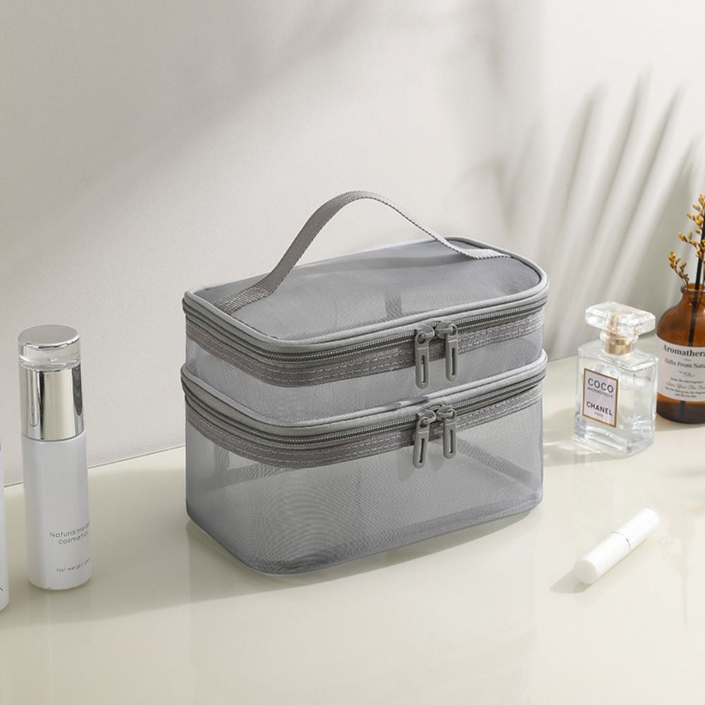 New Nylon Makeup Bag Double-la - Women Bags Grey review and price