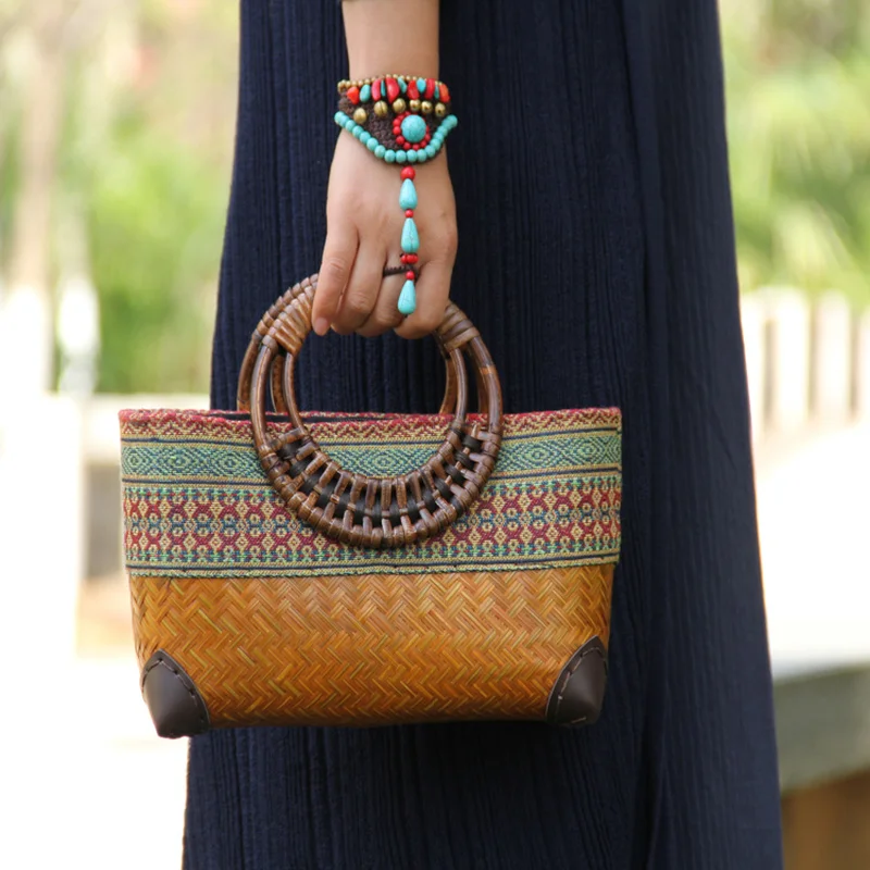 Retro Japanese Handmade Bamboo - Women Bags Vietnam review and price