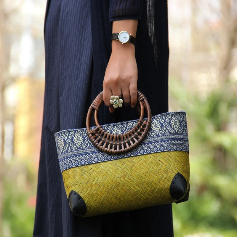 Retro Japanese Handmade Bamboo - Women Bags Vietnam review and price