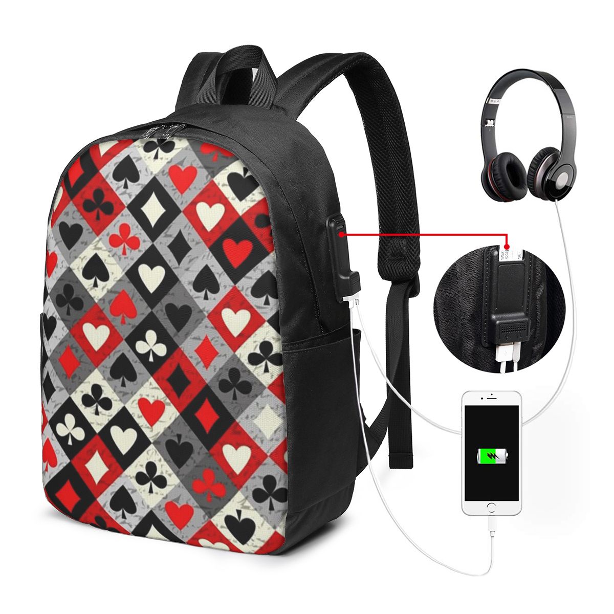 Playing Cards Poker Print Back - Women Bags For Travel review and price