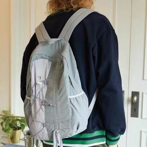 Patchwork Nylon Backpack Large - Women Bags Grey review and price