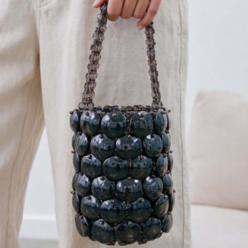 Grey-black Acrylic Bucket Bag  - Women Bags Grey review and price