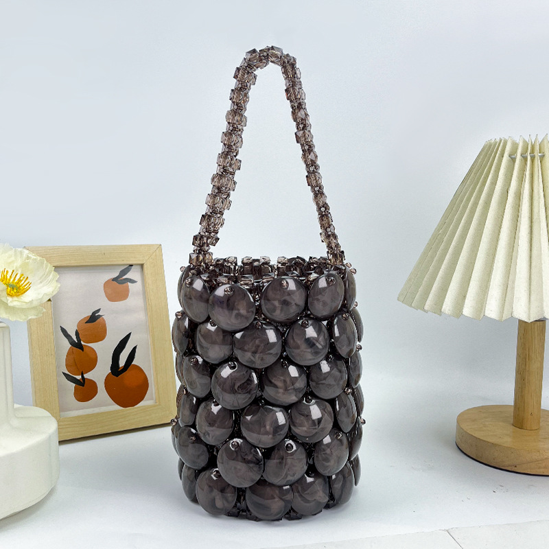 Grey-black Acrylic Bucket Bag  - Women Bags Grey review and price