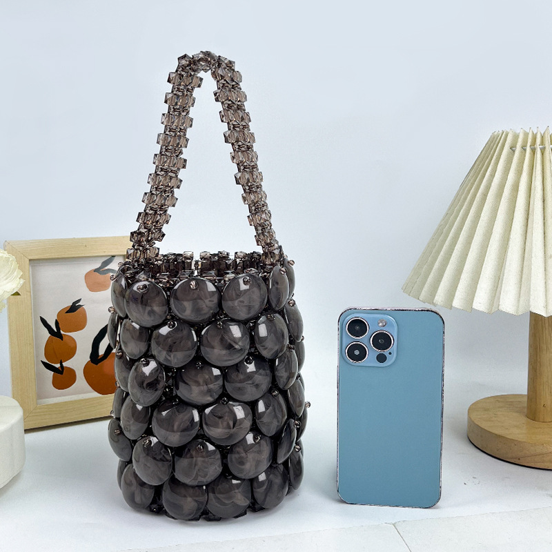 Grey-black Acrylic Bucket Bag  - Women Bags Grey review and price